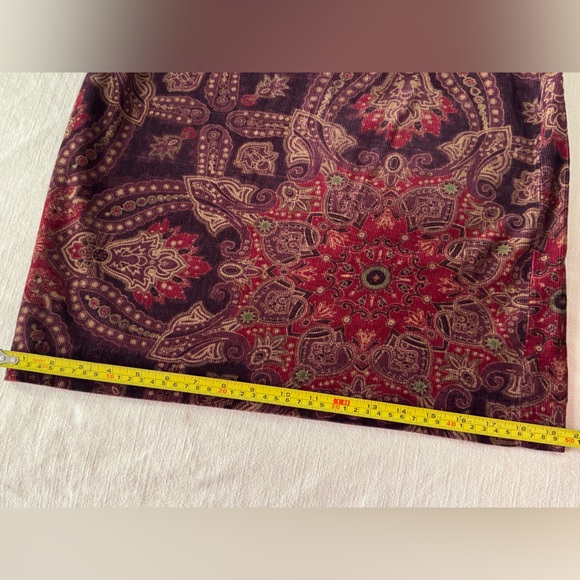 St. John's Bay Paisley Skirt 100% Cotton Women’s Skirt Size 4 Suede-Feel - Picture 8 of 8